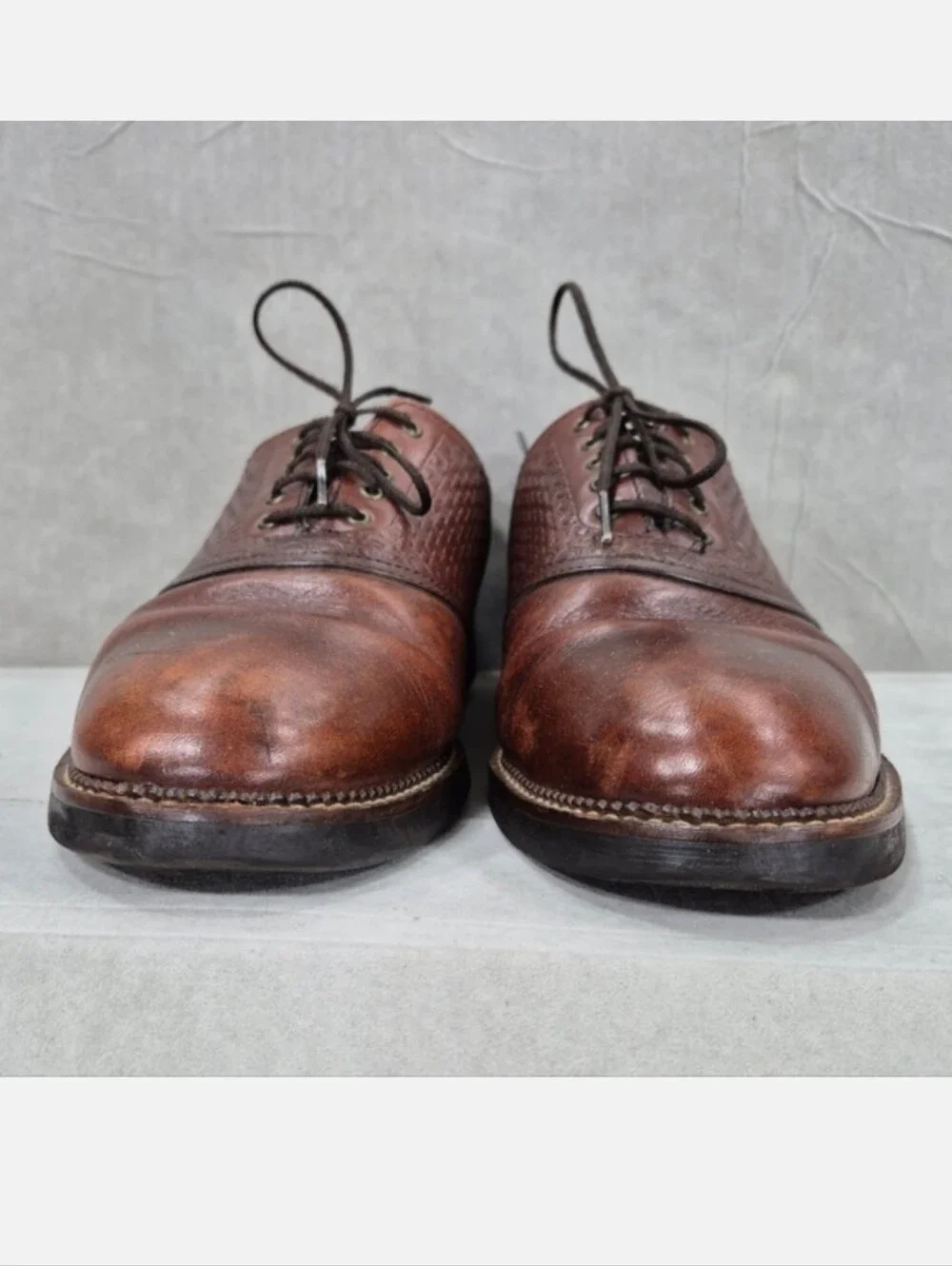 H.S. Trask Bozeman Montana Oxford Saddle shoes men's 11.5 M brown leather
